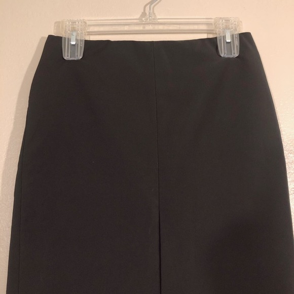 Theory Solid Black Double Split Hem Skirt Size 2 Office Work Career - Picture 2 of 12